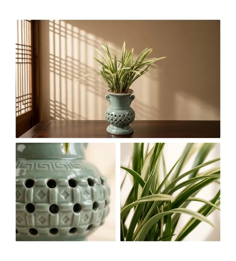 Songhakdo (Decorative Pierced Pot) — Detail images