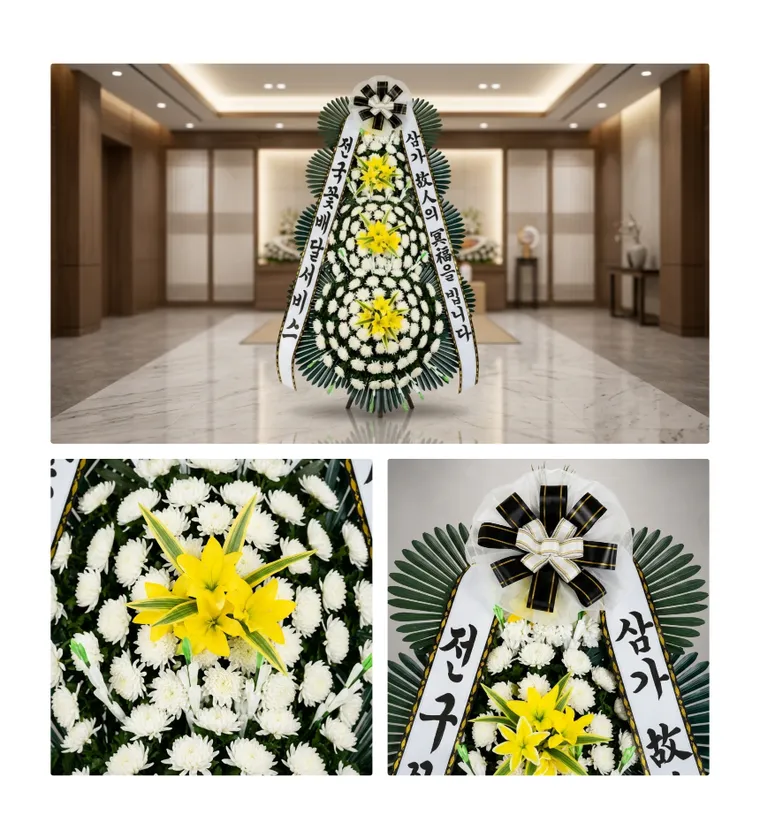 Vòng hoa chia buồn sang trọng 4 tầng — Hình chi tiết